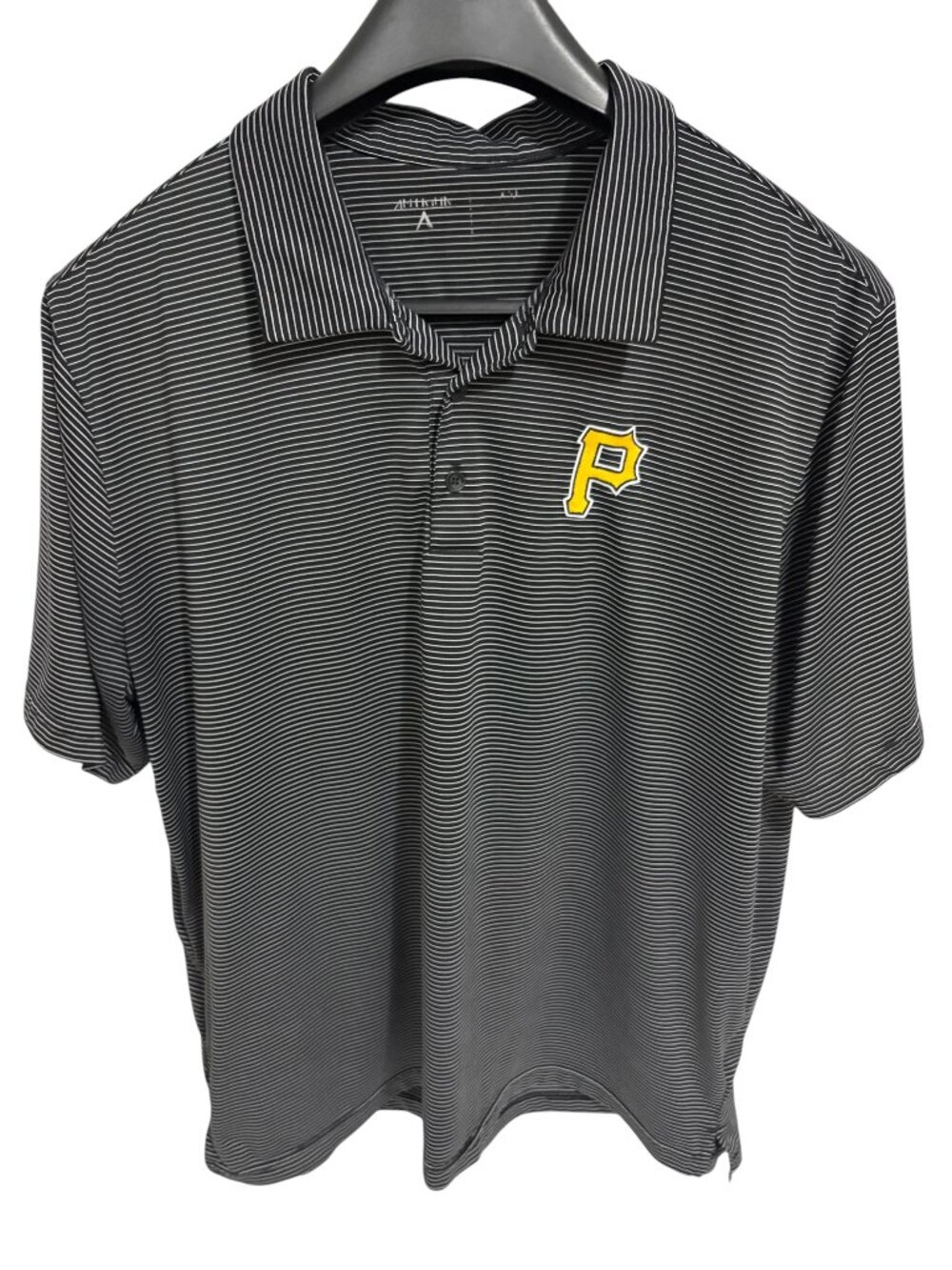 Pittsburgh Pirates Polo Shirt Mens Size 2XL Embroidered Logo Striped Antigua